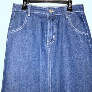Long denim skirt